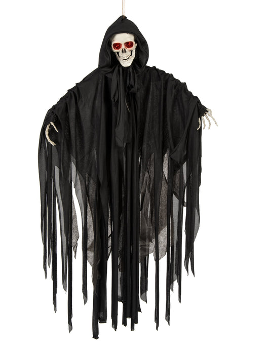 Squelette d'Halloween pour décoration noir lumineux sonore et animé
