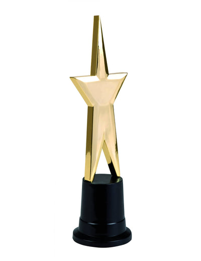 Décoration statuette étoile VIP dorée avec socle noir