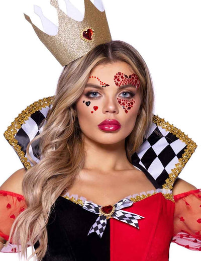 Strass adhésifs reine de cœur visage et corps