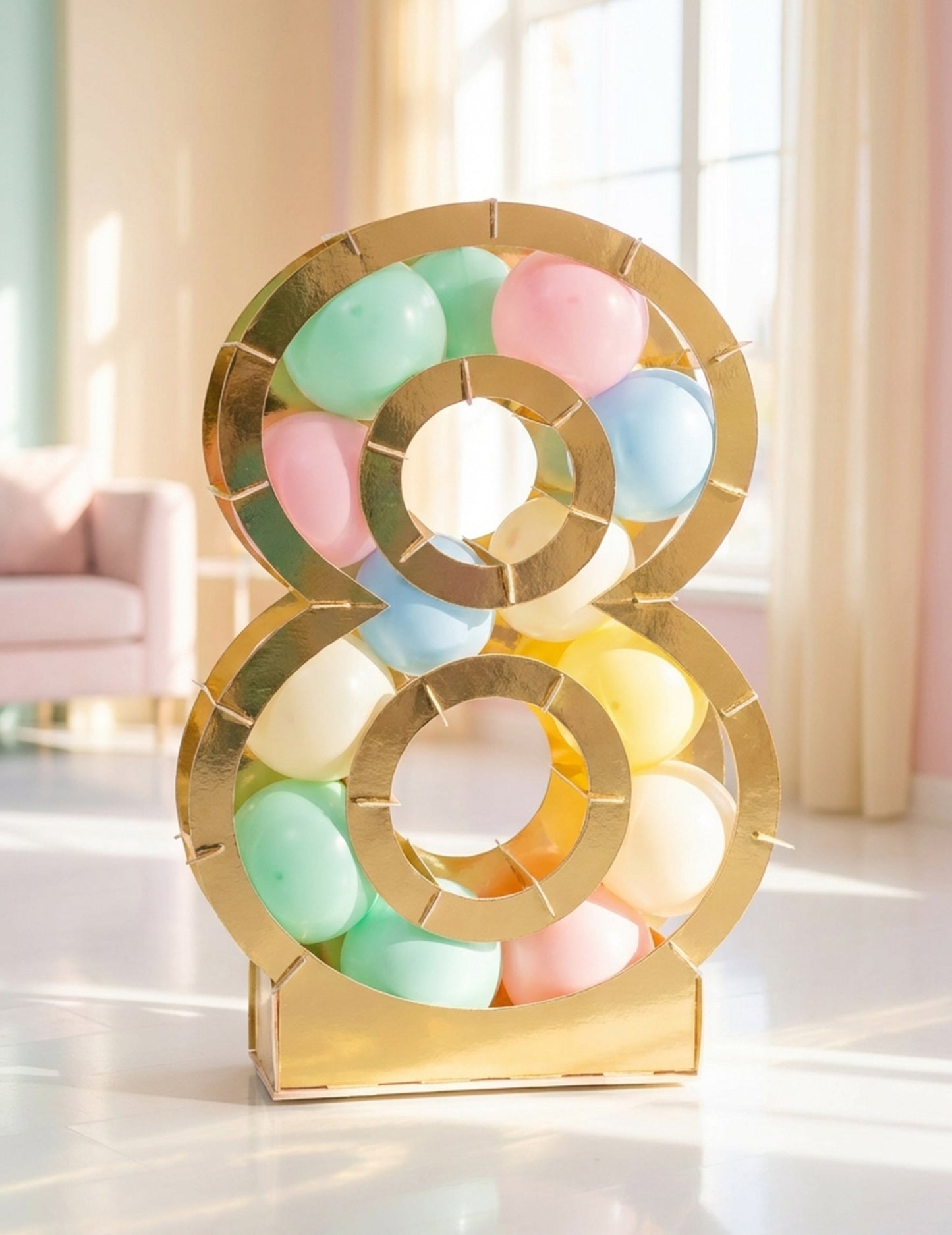 Zlatna brojna struktura za balone 64 cm karton