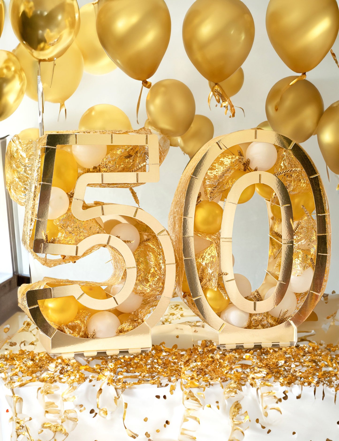 Zlatna brojna struktura za balone 64 cm karton