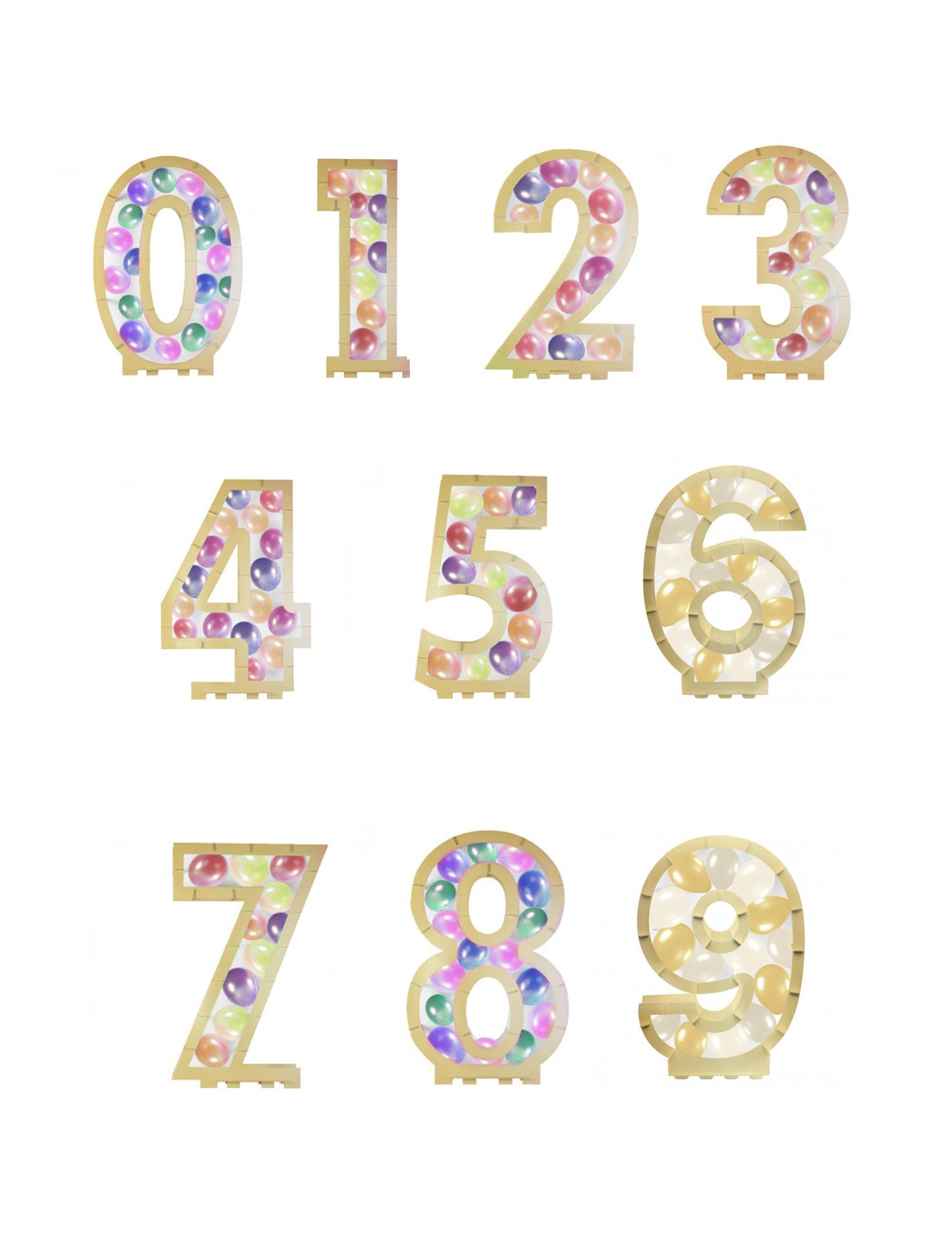 Zlatna brojna struktura za balone 64 cm karton
