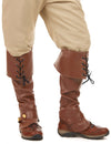 Sur-bottes avec lacets et lanière cloutée pour adulte marron en simili cuir