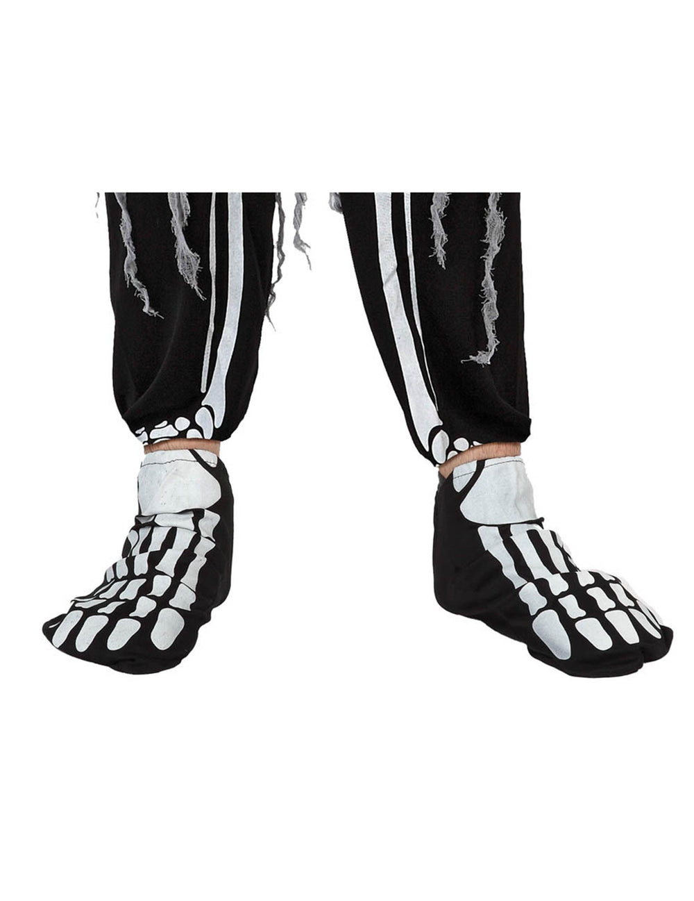 Sur-chaussures squelette Halloween pour adulte noir et blanc