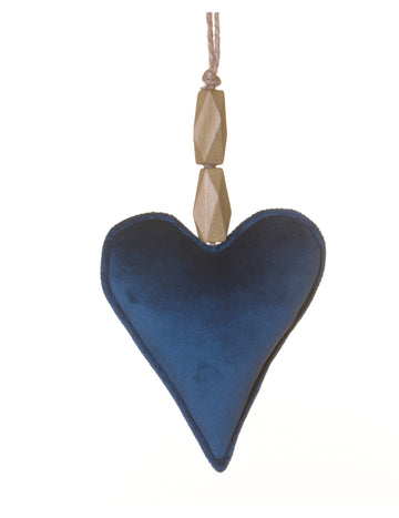 Viseća svjetiljka u obliku srca od tamnoplavog baršuna, 15 cm za Božić
