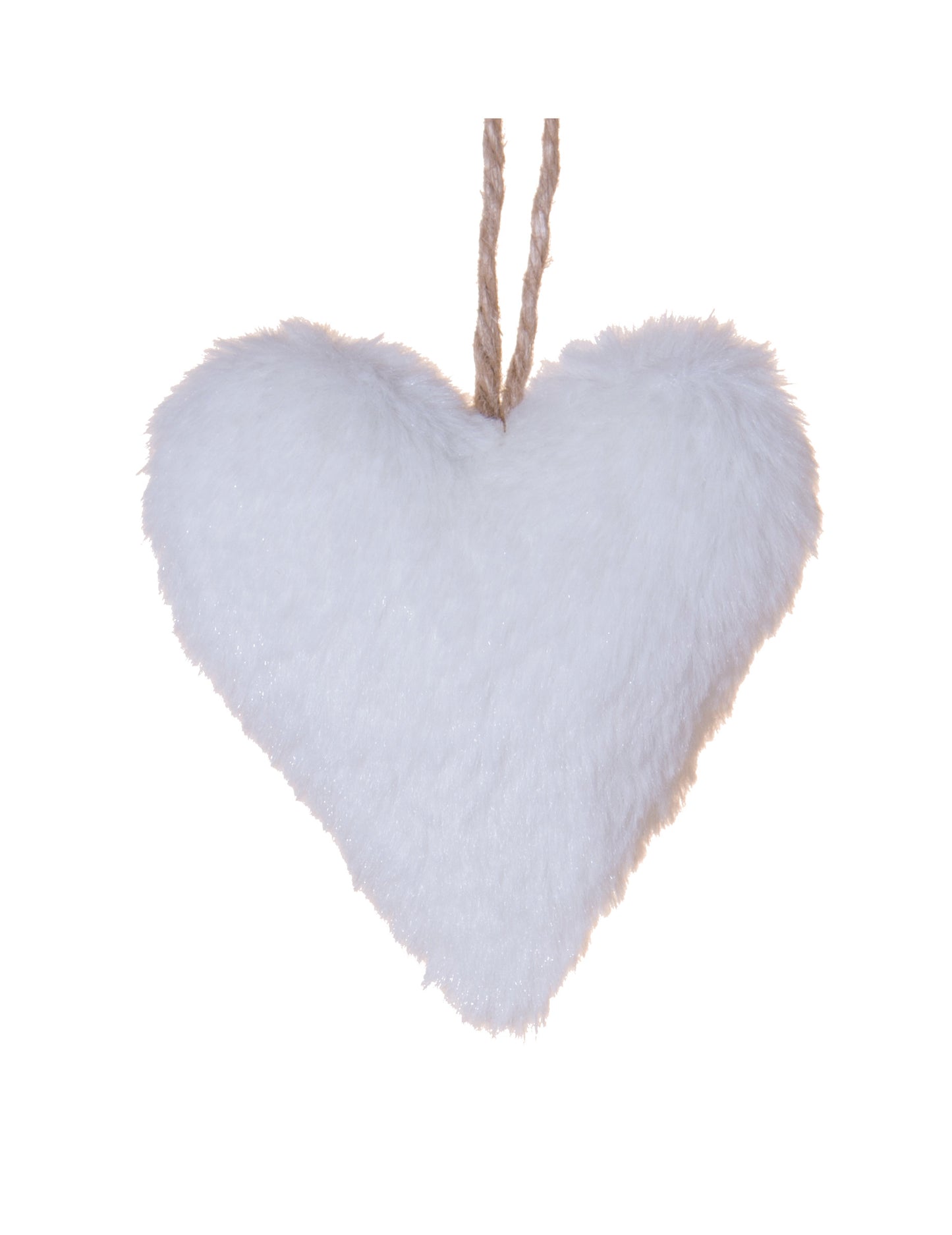 Viseća lampa od bijelog krzna u obliku srca 12 cm polarni ukras