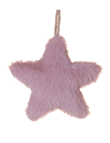 Viseća lampa s ružičastim krznenim zvijezdama 12 cm za Božić