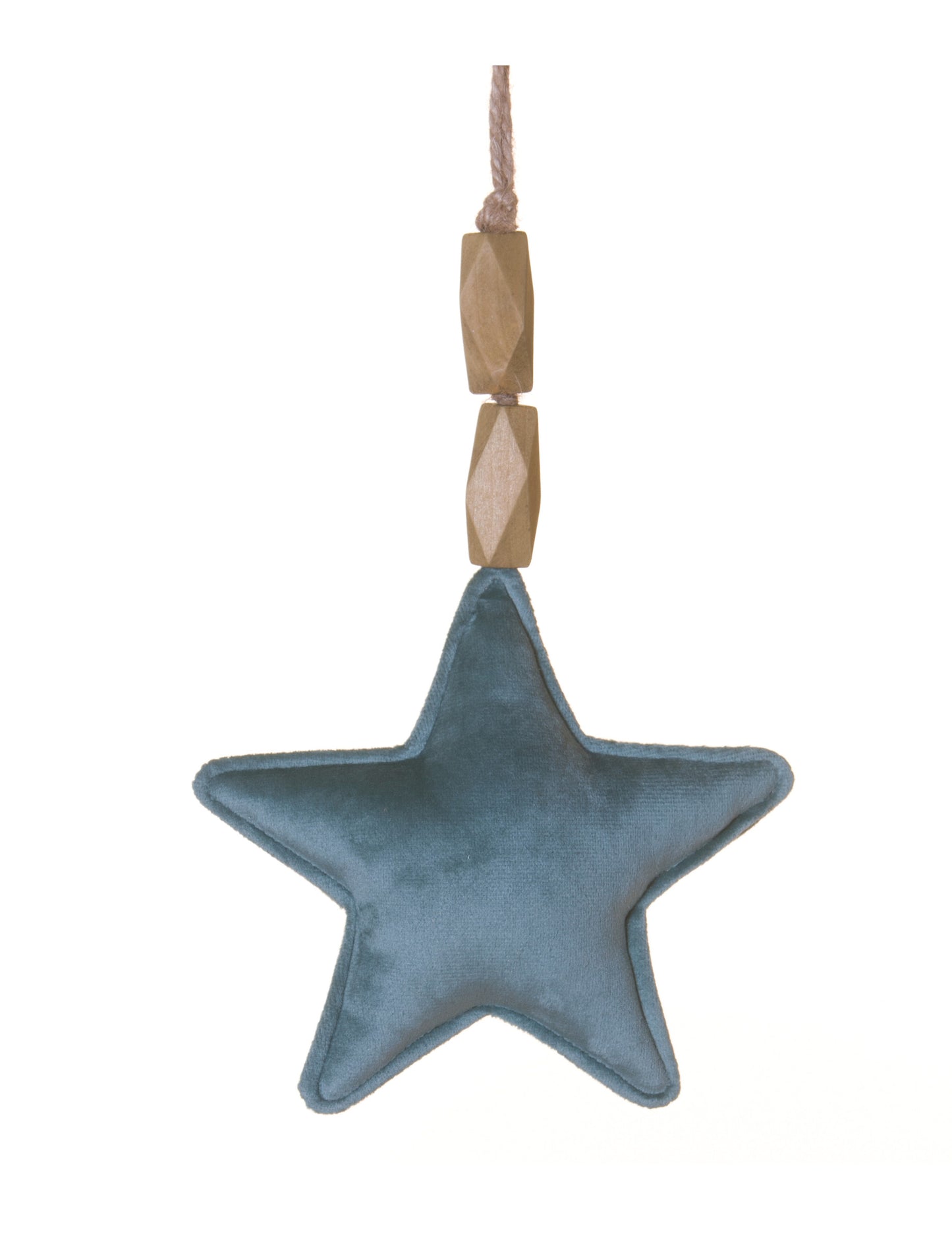 Plavi baršunasti viseći ukras u obliku zvijezde 15 cm 