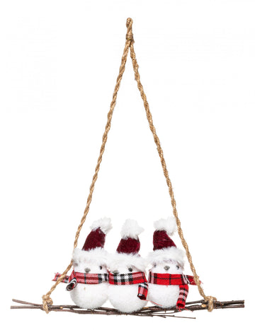 Viseća dekoracija s 3 ptice na grani 35 x 28 cm 