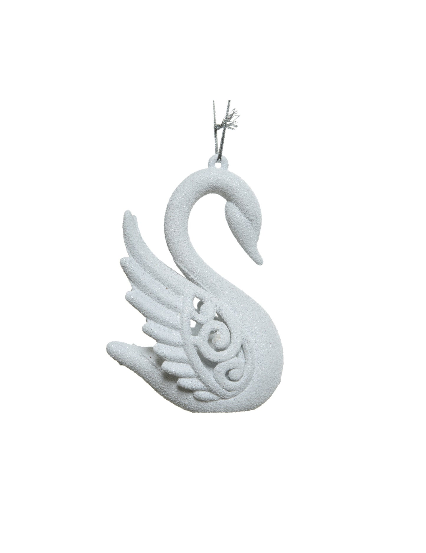 Viseći ukras za božićno drvce smrznuti labud 10 cm 