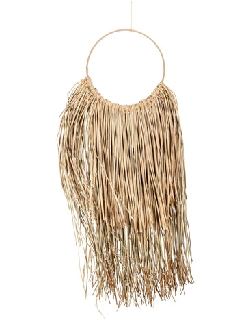 Okrugla viseća svjetiljka od prirodne rafije, 90 x 28 cm stil hvatača snova