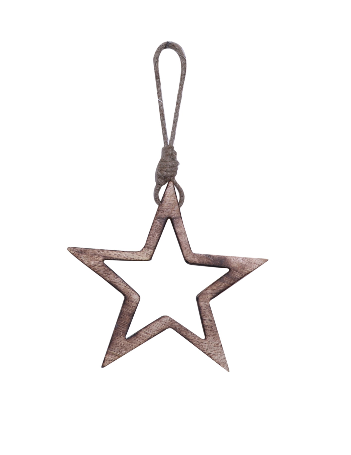 Drvena zvjezdasta viseća dekoracija za božićno drvce 15 cm 