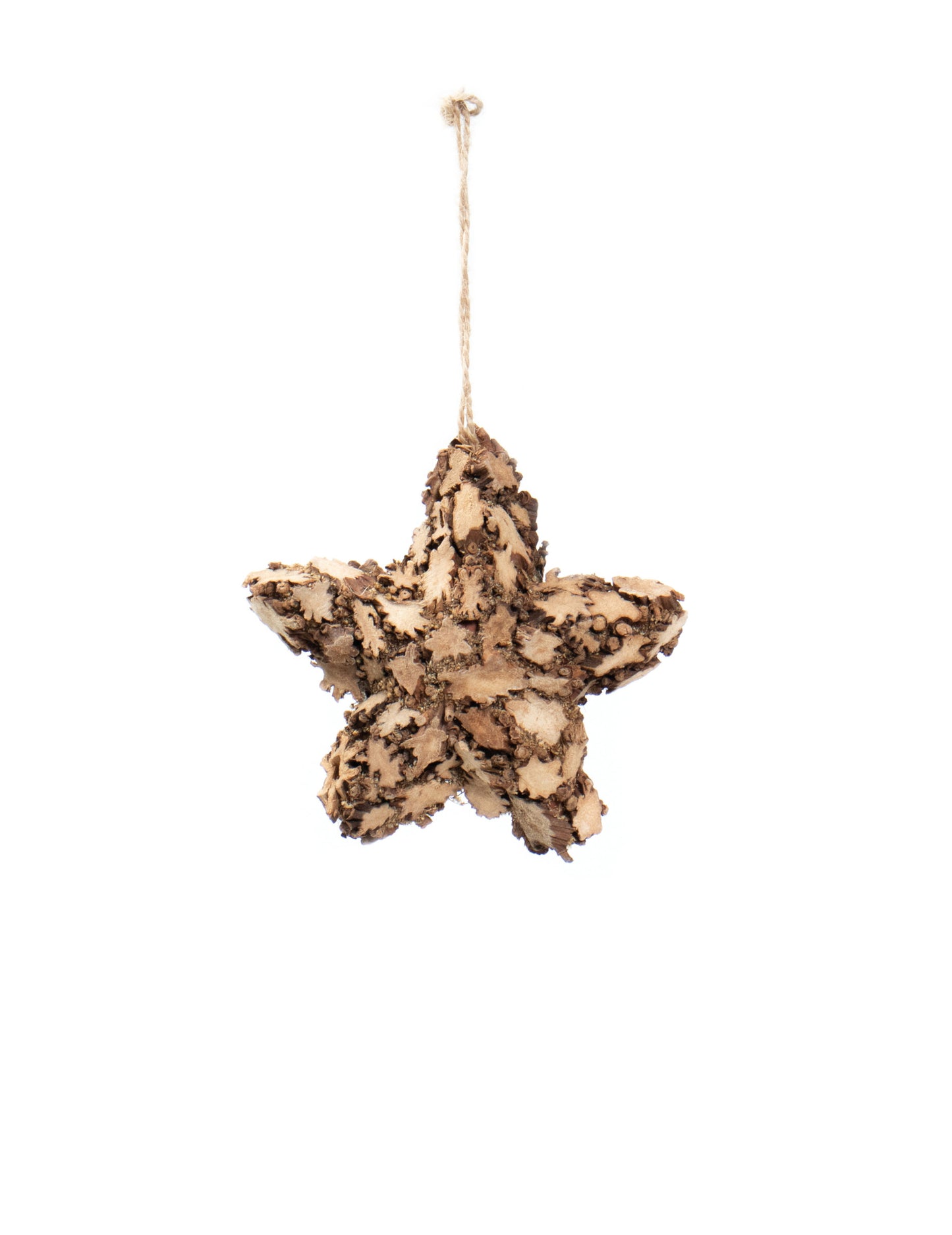 Drvena zvjezdasta viseća dekoracija za božićno drvce 10 cm 