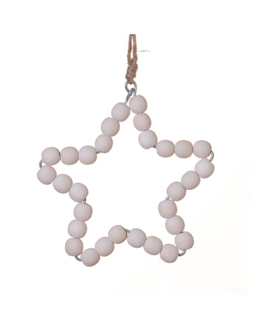 Viseća zvijezda od bijelih perlica 15 cm 