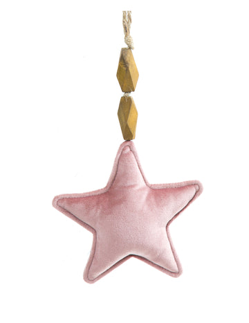 Viseća zvijezda od ružičastog baršuna 15 cm 