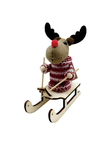 Viseća dekoracija sob na saonicama 12 cm 