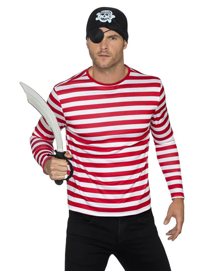 Mise en situation avec accessoires du T-shirt rayé pirate