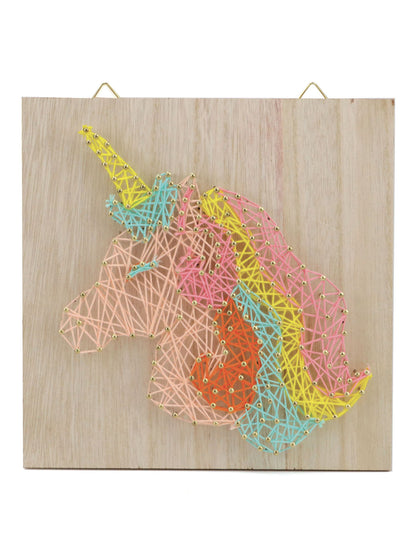 Izrada drvene slike jednoroga od niti, 22 x 22 cm kreativni komplet
