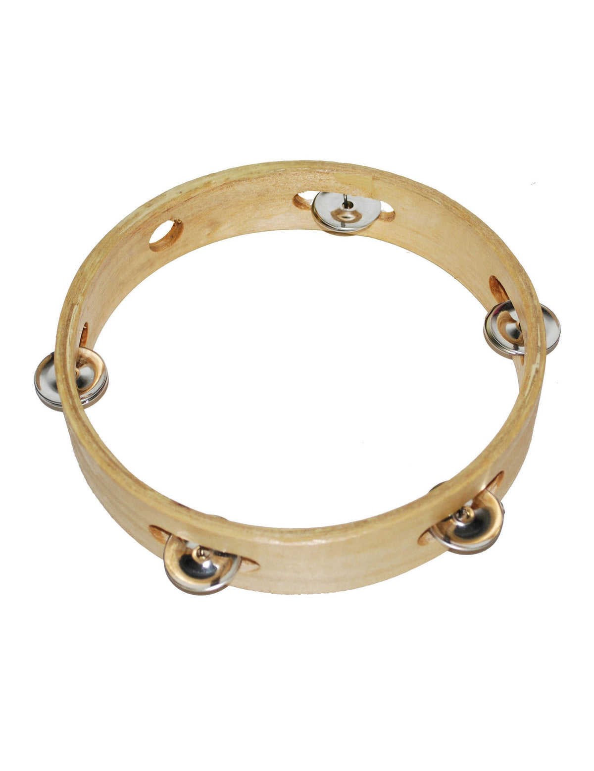 Tambourin à cymbalettes pour adulte en bois naturel