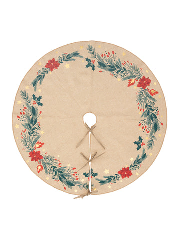 Božićna podloga za drvce božićne zvijezde 90 cm bež poliester