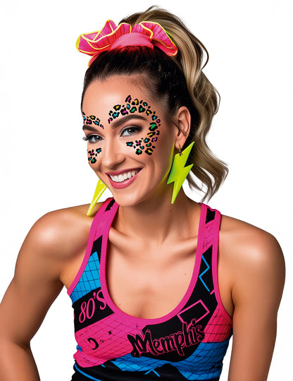 Višebojna leopard tetovaža s glitterom