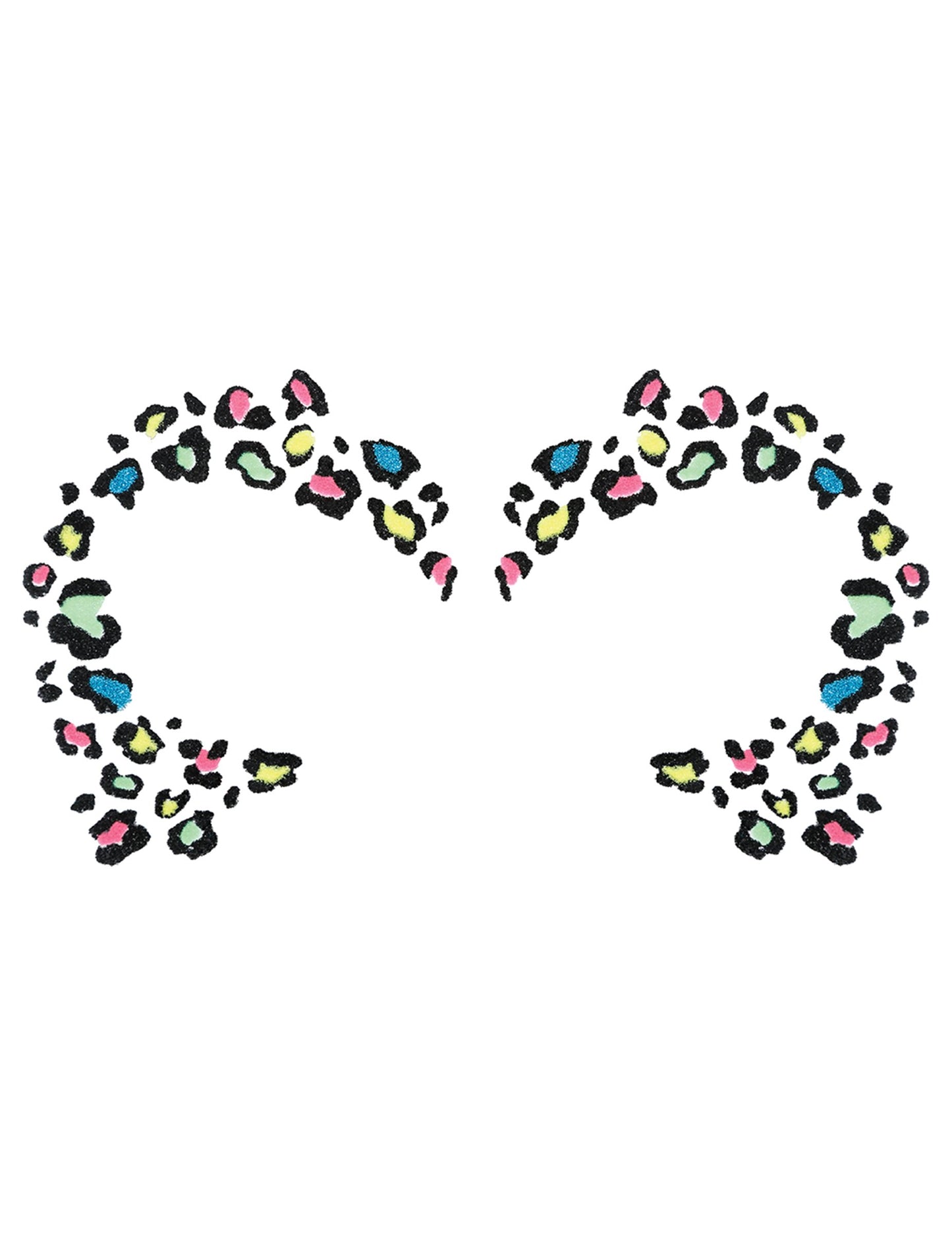 Višebojna leopard tetovaža s glitterom