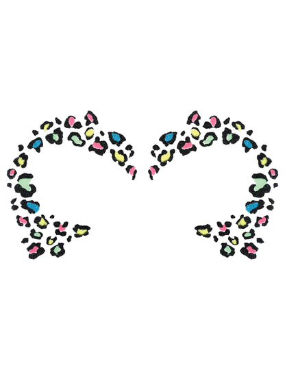 Višebojna leopard tetovaža s glitterom