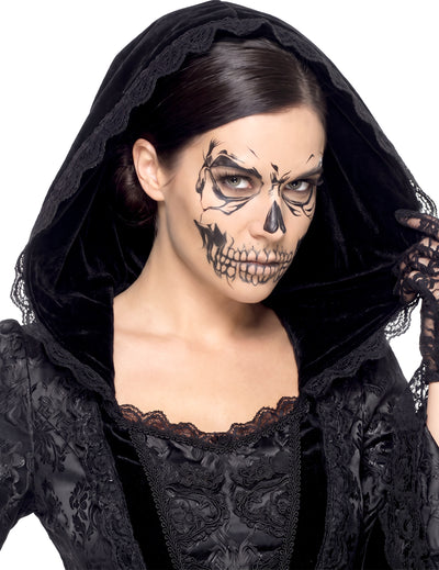Skeleton za prijenos tetovaža crna odrasla Halloween