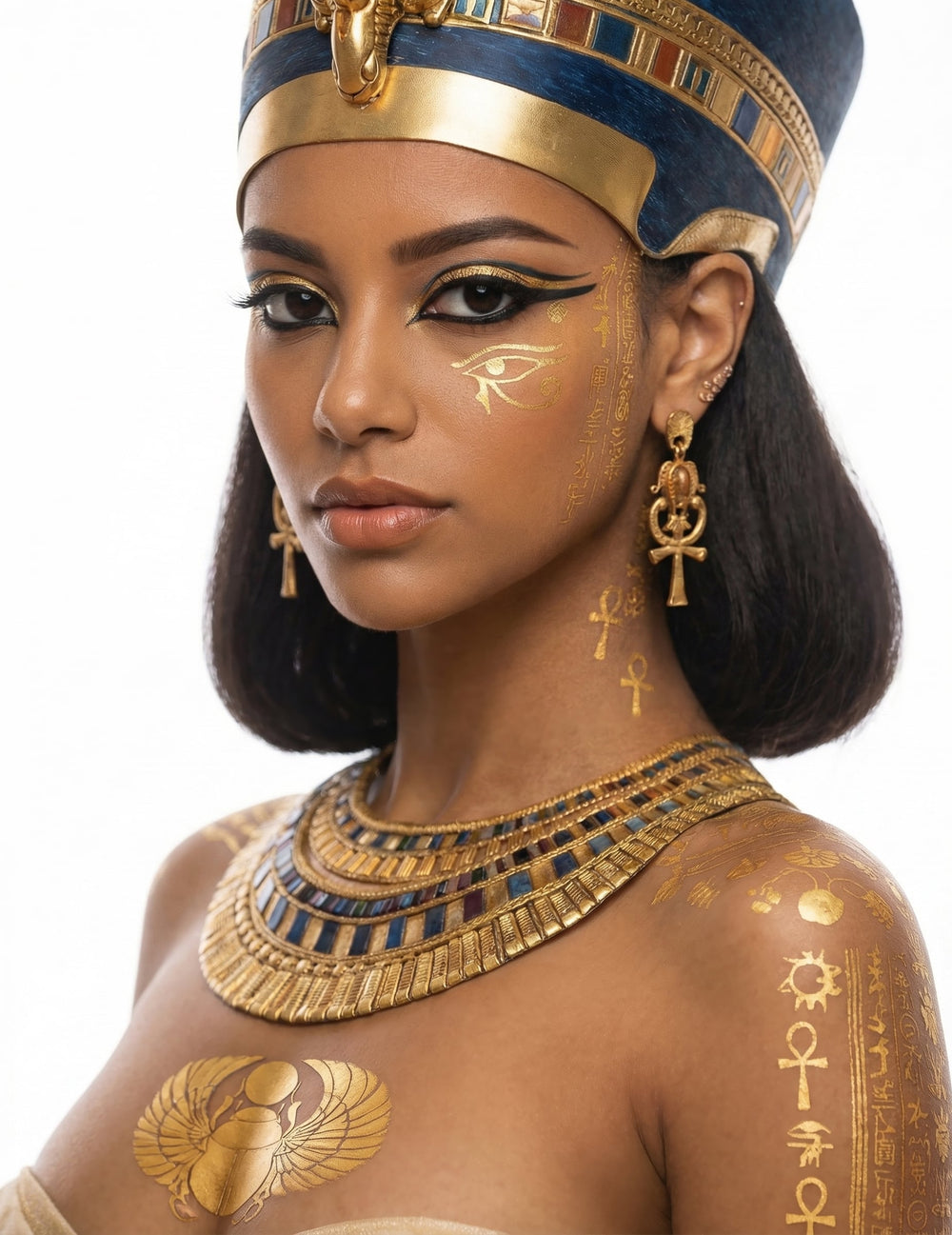 Tatouages Egyptiens pour adulte dorés avec motifs hiéroglyphes