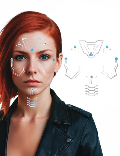 Futurističke tetovaže robotskog lica