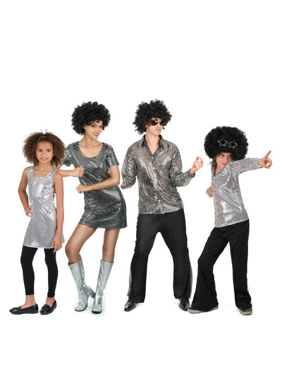 Obiteljski srebrni disco kostim