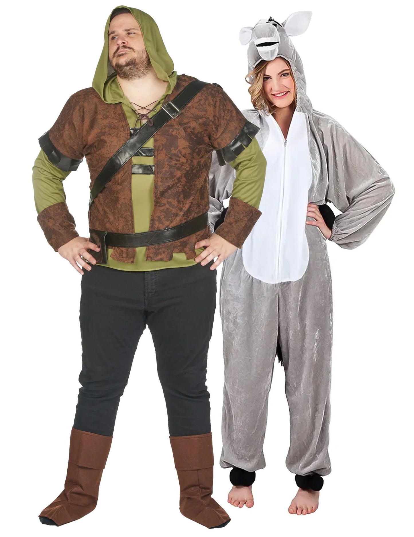 Déguisement de couple ogre grande taille et âne adulte