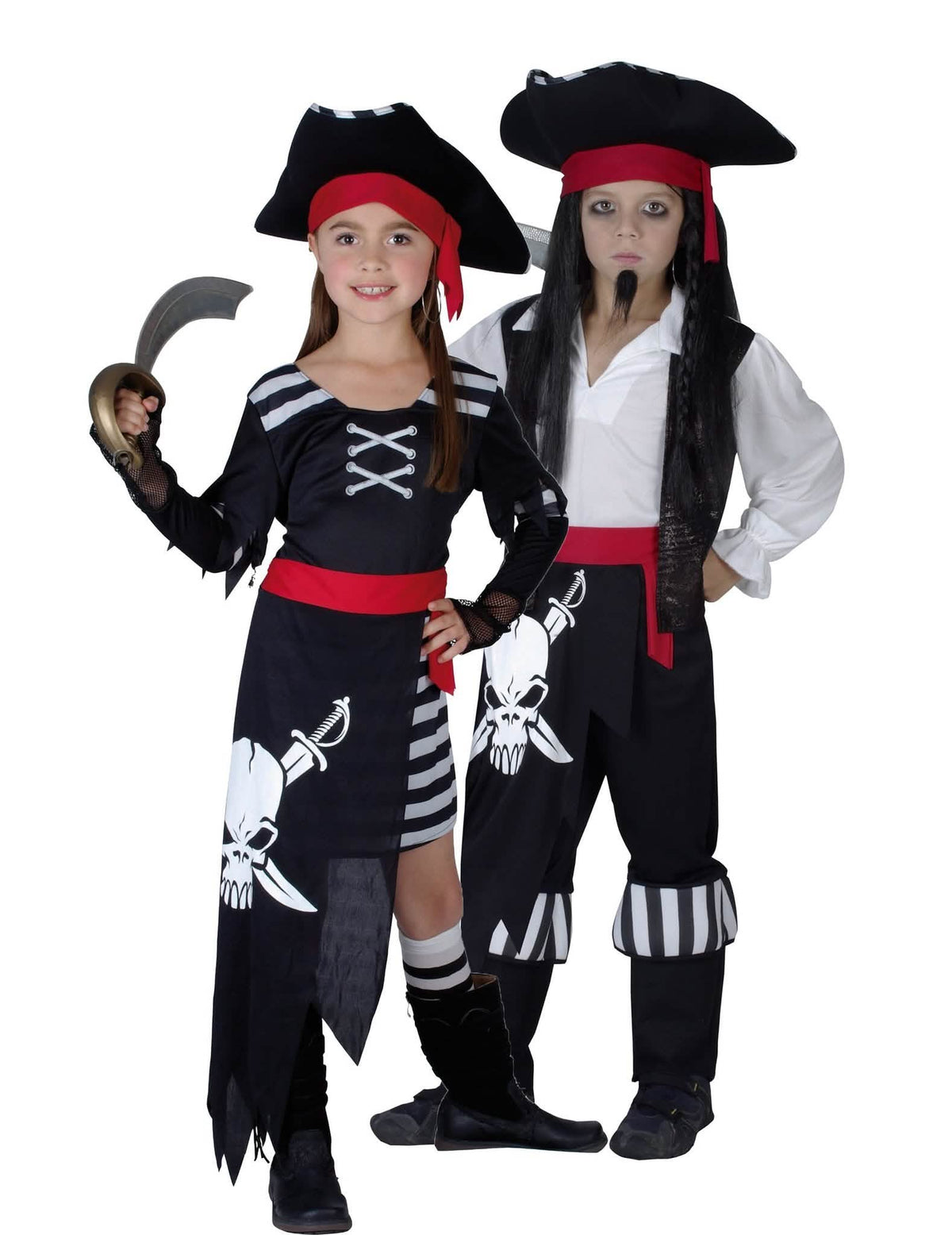 Dječji kostim para crno-bijelih pirata
