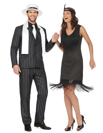 Kostim za crni par za odrasle iz 1920-ih