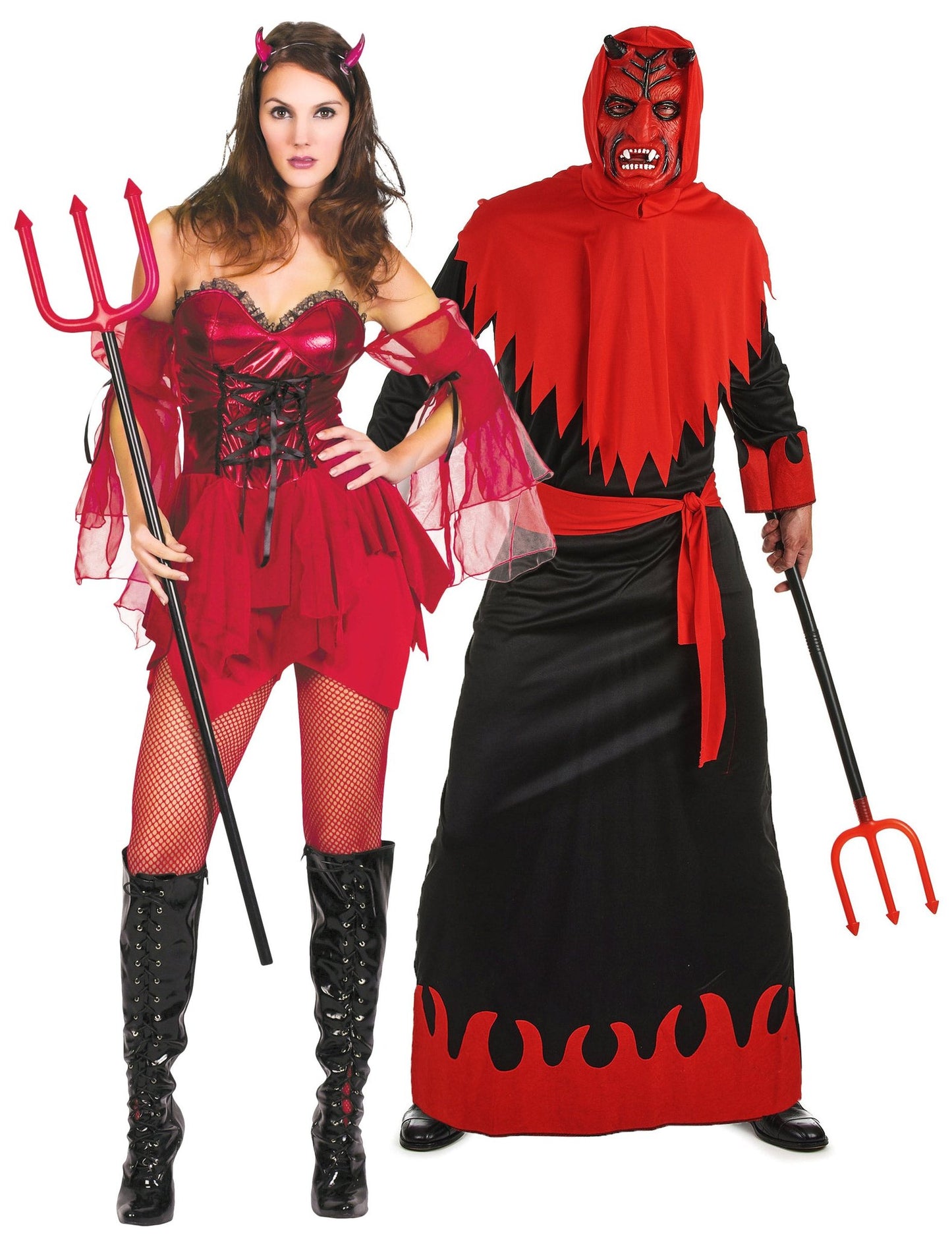 Déguisement de couple diable et diablesse sexy Halloween adulte