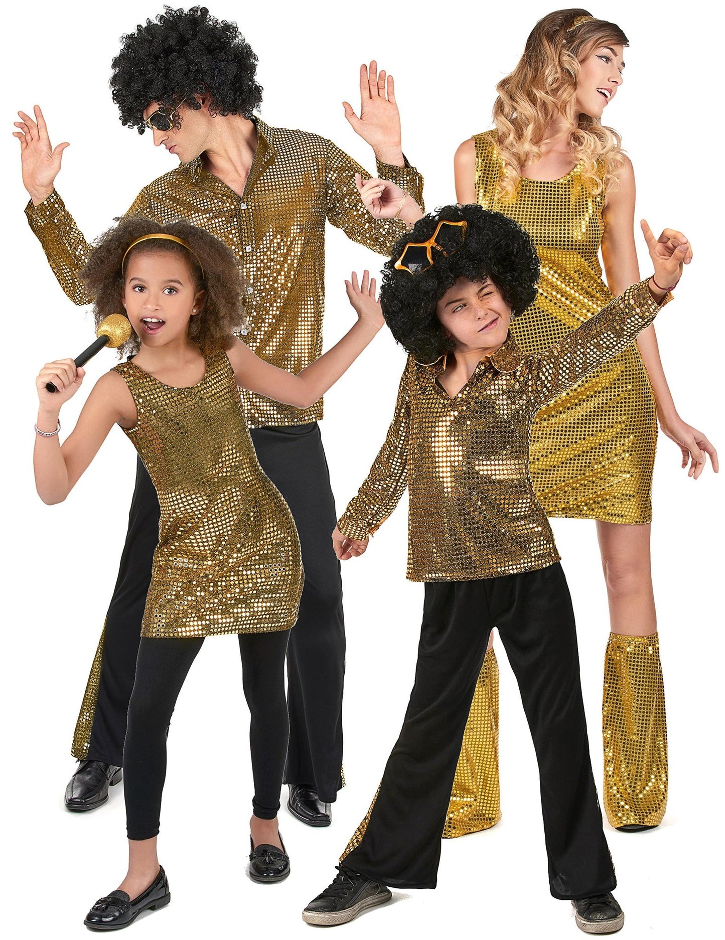 Déguisement de famille Disco Or
