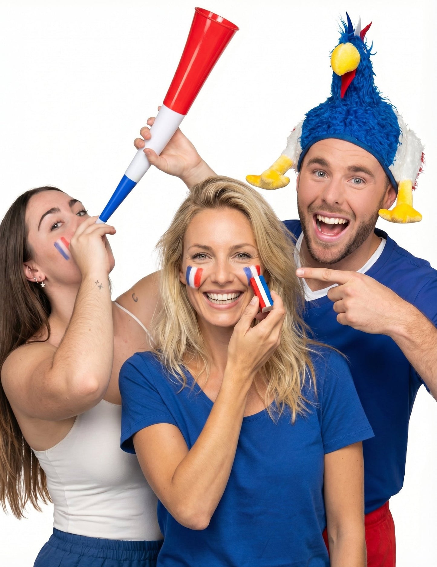 Set du Supporter France : Chapeau, Corne de Brume et Maquillage