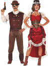 Steampunk crveni kostim za par za odrasle