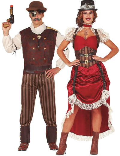 Steampunk crveni kostim za par za odrasle