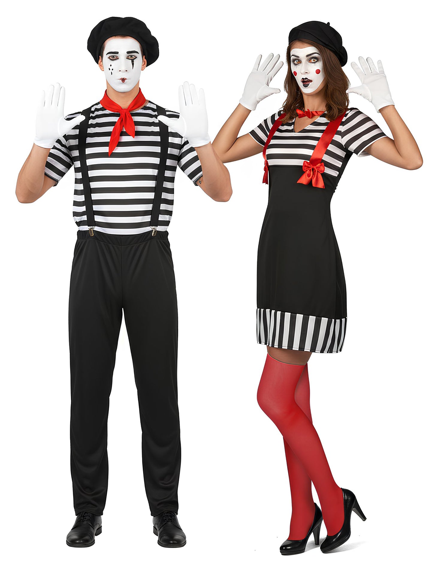 Kostim za odrasle crno-bijele pantomimske parove