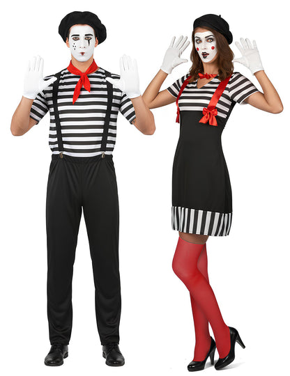 Kostim za odrasle crno-bijele pantomimske parove