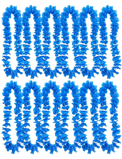 12 Colliers hawaï bleu vif
