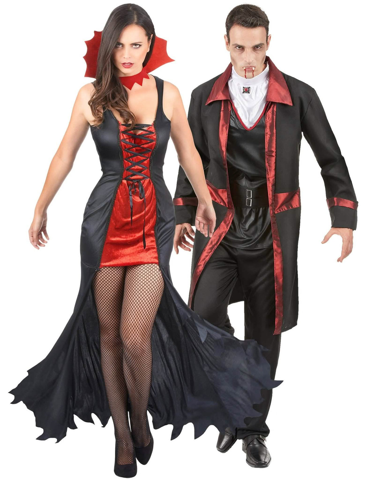 Par kostim vampira za Halloween, crveno-crni, za odrasle