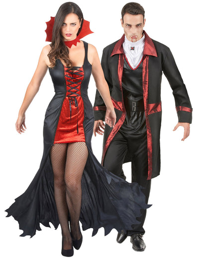Par kostim vampira za Halloween, crveno-crni, za odrasle