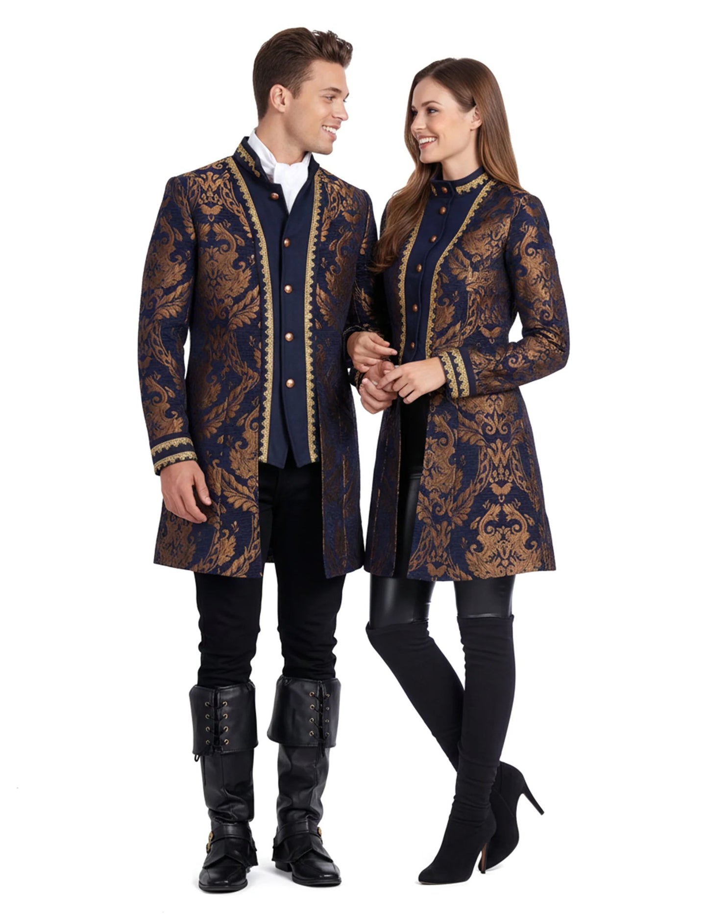 Déguisement de couple baroque bleue adulte