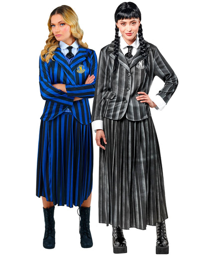 Déguisement de couple uniforme scolaire Mercredi Addams™