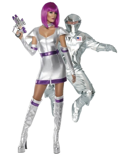 Déguisement de couple astronaute et alien adulte
