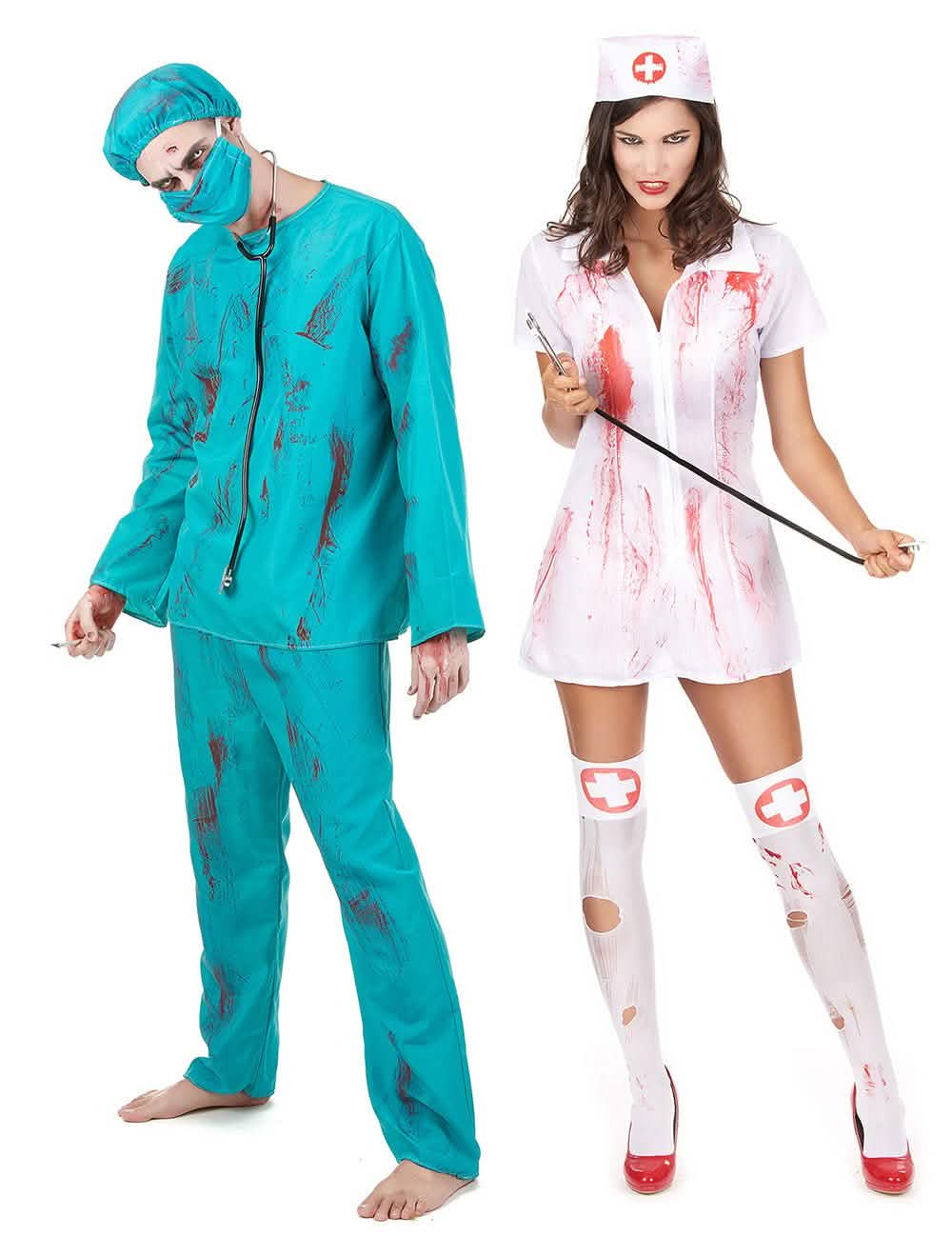 Zombie kirurg i medicinska sestra par kostim za Noć vještica