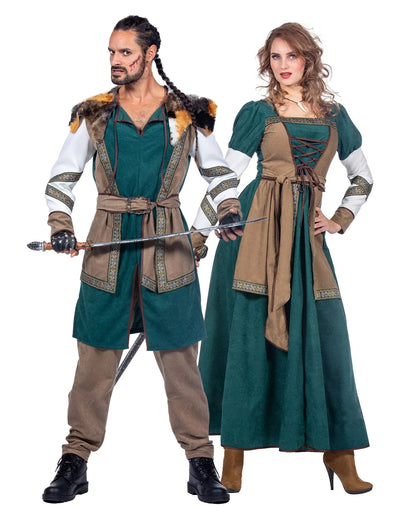 Déguisement de couple guerriers vikings adulte