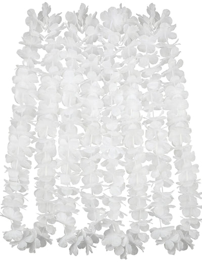 12 Colliers hawaï blanc